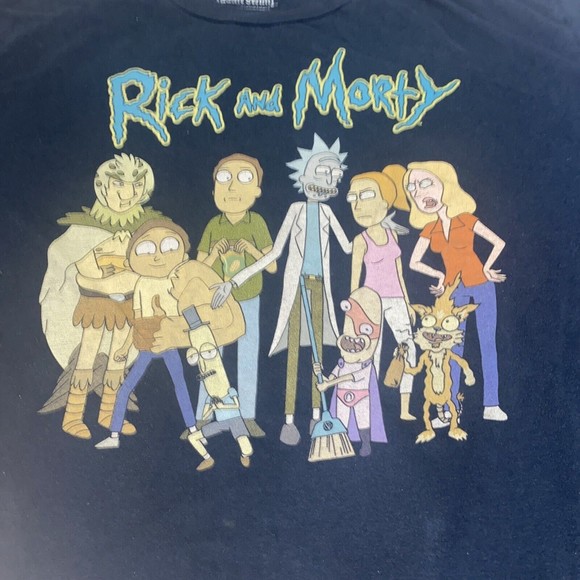 Rick And Morty T-Shirt Mens Size XL Navy Ripple Junction Adult Swim - Picture 3 of 7